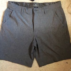 Charcoal gray flat front shorts